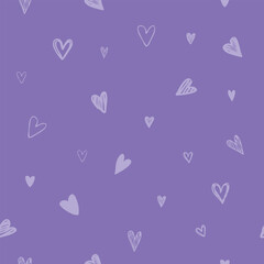 Hearts - violet seamless pattern background