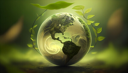 recycling design renewable nature illustration, artwork, design, renewal nature, climate change solution by generative AI - obrazy, fototapety, plakaty