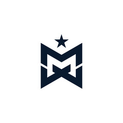 Obraz premium Letter M line logo design. 