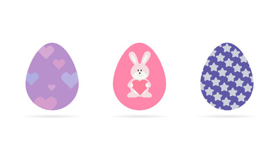 Set of beautiful Easter eggs. Holiday. Vector illustration.