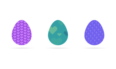 Set of beautiful Easter eggs. Holiday. Vector illustration.