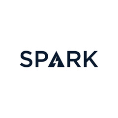 Spark letter with logo design illustration. Isolated on white background. Spark logo designs vector template
