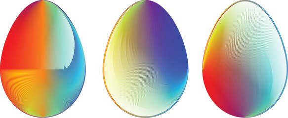Easter Egg Design. Vector oval shape. Ornament Easter eggs set.