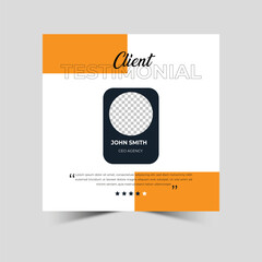 Vector customer feedback testimonial social media post web banner template