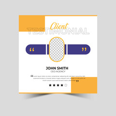 Vector customer feedback testimonial social media post web banner template