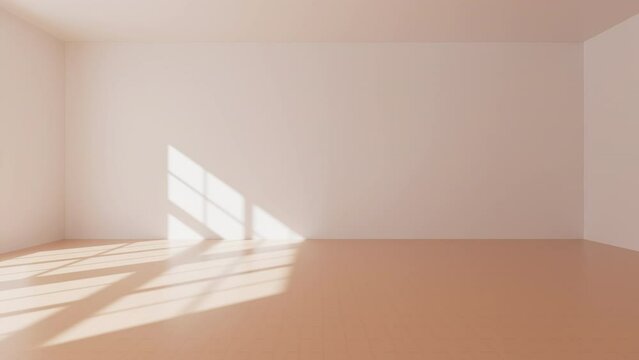 White empty room video, 3d rendering.