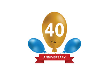 40th Anniversary celebration background. balloons Anniversary.
