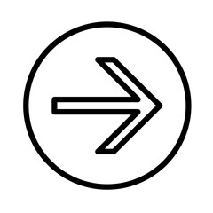 right arrow icon in round shape
