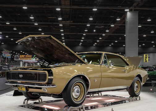 DETROIT, MI/USA - February 24, 2023: A 1967 Chevrolet Camaro RS/SS restoration, at Detroit Autorama.