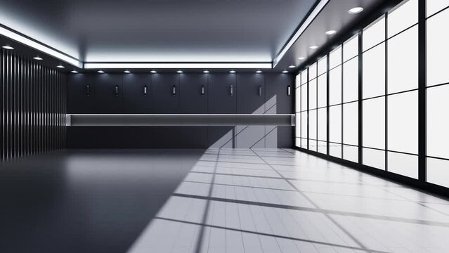 Empty interior room video, 3d rendering.