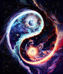 Space Yin and Yang Logo