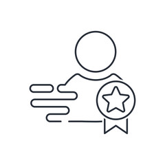 Fast learning. Acquisition of knowledge and skills. Vector linear icon isolated on white background.