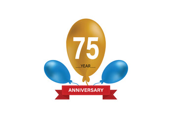 75th Anniversary celebration background. balloons Anniversary.