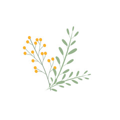 Yelow flower abstract art background vector. Botanical wall art design collection for prints,wall decoration.