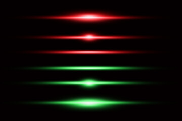 Horizontal laser dot lens set in dark background. used in the design