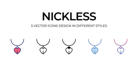neckless Icon Design in Five style with Editable Stroke. Line, Solid, Flat Line, Duo Tone Color, and Color Gradient Line. Suitable for Web Page, Mobile App, UI, UX and GUI design.