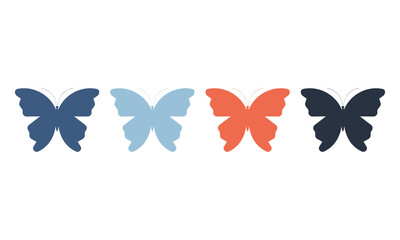 Set of colorful butterflies. Vector illustration.