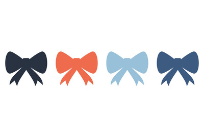 A set of gift bows. Ties - bow ties. Vector illustration.