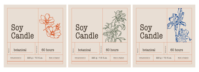 Fototapeta na wymiar Abstract botanical vector cosmetics printable label design template for branding, packaging design