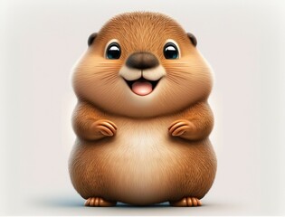 Cute Marmot Cartoon Character