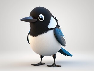 Cute Magpie Cartoon Character