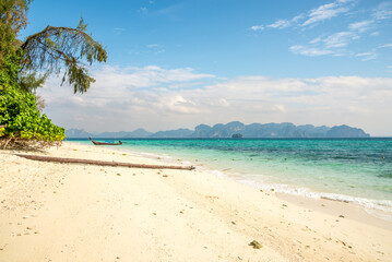 View at the beaches of Poda island in Andaman Sea near Ao Nang town in Krabi, Thailand