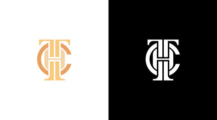 Letter tch logo elegant fashion boutique vector monogram icon style Design template - obrazy, fototapety, plakaty