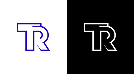 Letter tr outline logo initial monogram icon Design template - obrazy, fototapety, plakaty