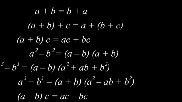 Black background with mathematical expressions