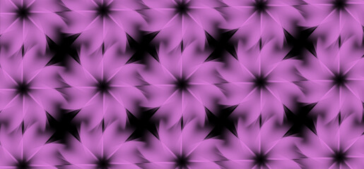 Modern pink flower repeated pattern on black background 