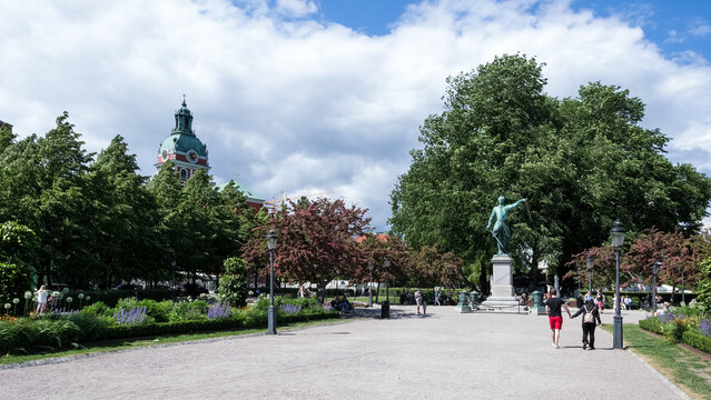 Architectural detail of the southern third of the Kungstr&auml;dg&aring;rden (King's Garden) park, called Karl XII's torg (Charles XII's Square), in central Stockholm