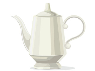 Coffee Pot. Flat illustration of coffee drink. coffee kettle isolated on white background. hot drink sign symbol