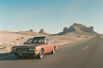 car in the desert off road generative with AI