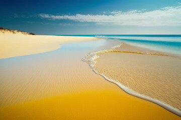 A Yellow Beautiful Beach Scene