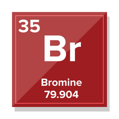 Bromine Element, the concept of chemistry. Periodic table of element