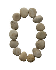 Number 0 in stone isolated