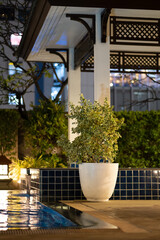 beautiful scenery in the evening hotel