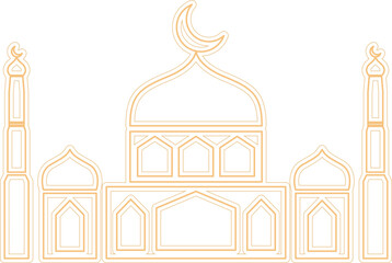 simole outline mosque ramadan decoration