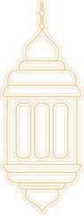 simple ramadan lantern gold outline