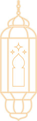 simple ramadan lantern gold outline