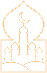 simole outline mosque ramadan decoration