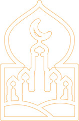 simole outline mosque ramadan decoration