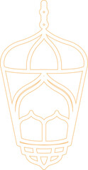 simple ramadan lantern gold outline