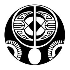 Polynesian circle tattoo design.  Aboriginal samoan. Vector illustration eps10.