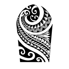 Wrap around arm polynesian tattoo design. Pattern aboriginal samoan. illustration EPS10