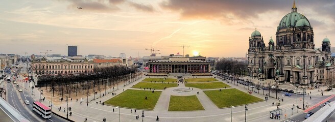 Fototapety  Panorama Museumsinsel, Lustgarten und Berliner Dom in Berlin Mitte