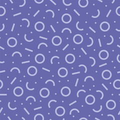 Purple seamless pattern with memphis design