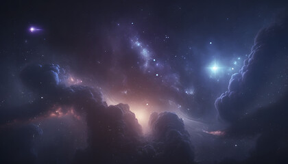 Fototapeta na wymiar Stars in the sky. space at night, generative Ai