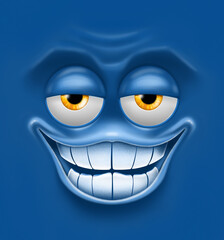 Ukrainian Emoji with big teeth