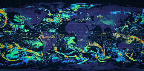 Global precipitations weather map concept. - obrazy, fototapety, plakaty